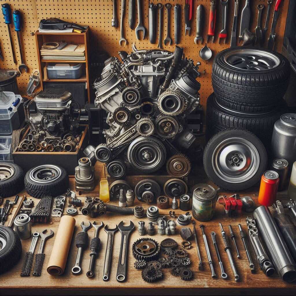 Close-up of a new catalytic converter