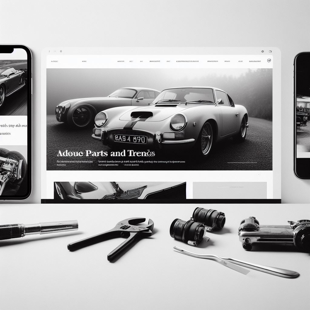 Modern car parts display showing 2025 automotive components and smart technology integration